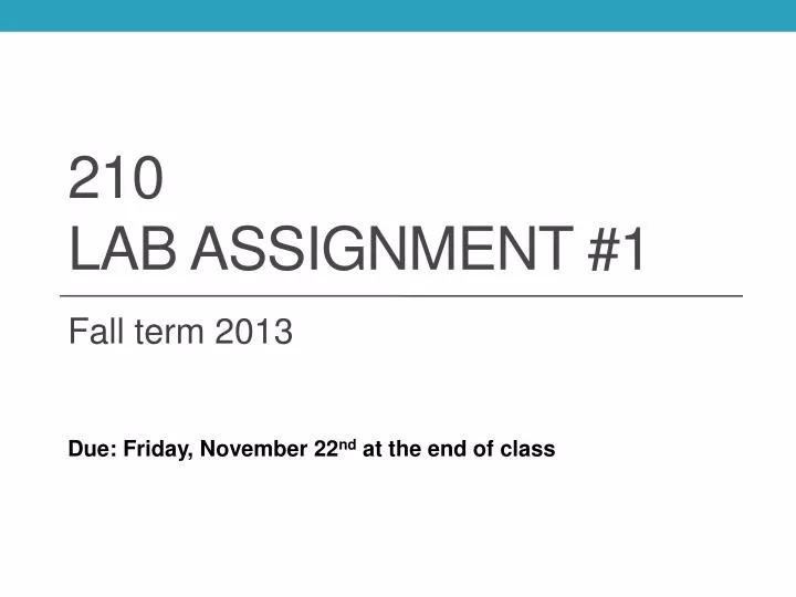 210 lab assignment 1