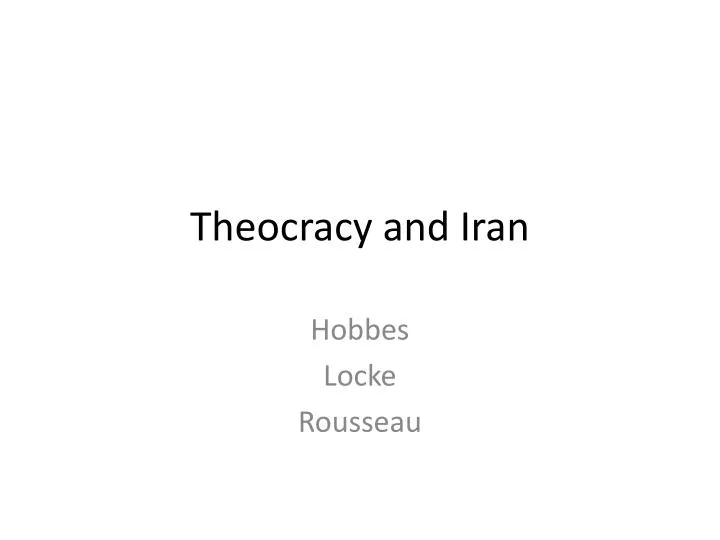 theocracy and iran