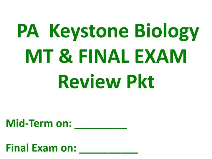 pa keystone biology mt final exam review pkt