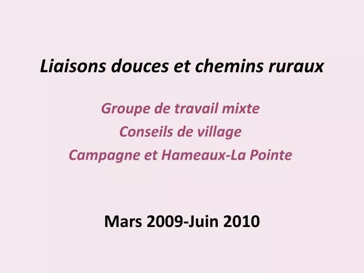 liaisons douces et chemins ruraux