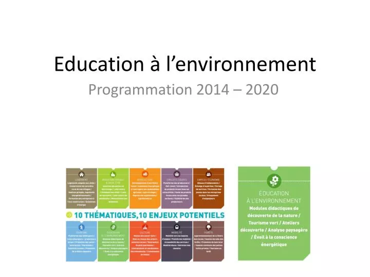 education l environnement