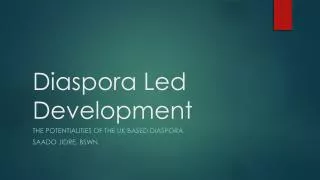 Diaspora Led Development