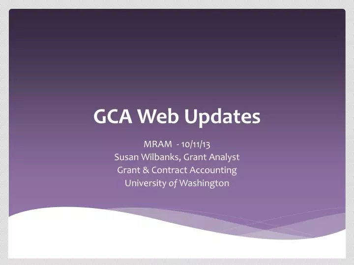 gca web updates