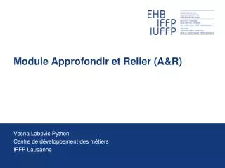 module approfondir et relier a r
