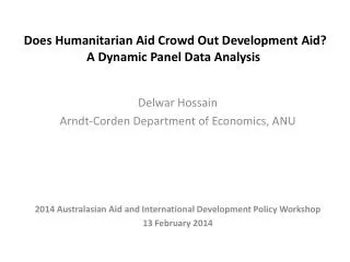 Does Humanitarian Aid Crowd Out Development Aid? A Dynamic Panel Data Analysis