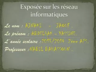expos e sur les r seau informatiques