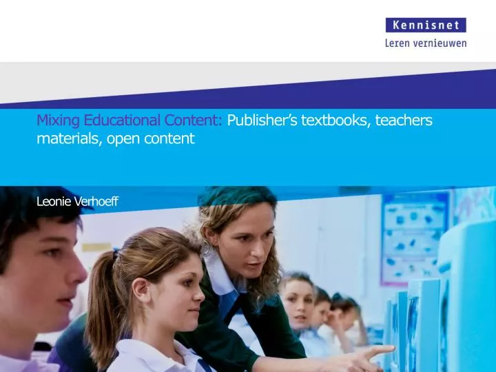mixing educational content publisher s textbooks teachers materials open content leonie verhoeff