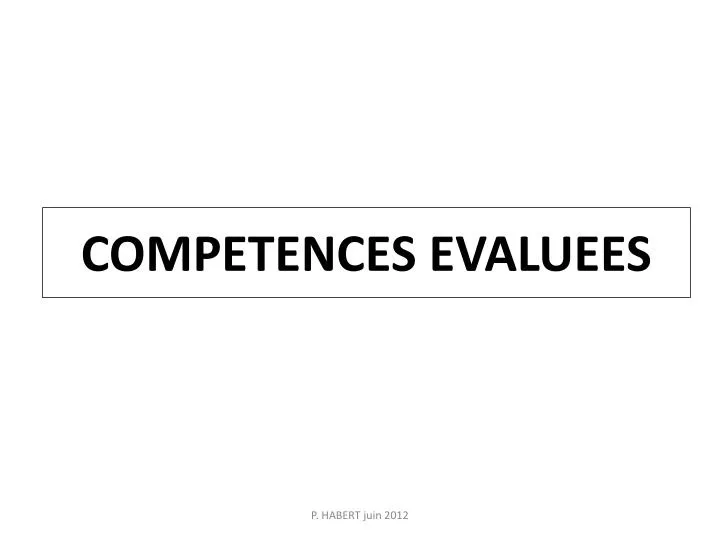competences evaluees