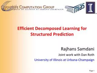 Efficient Decomposed Learning for Structured Prediction