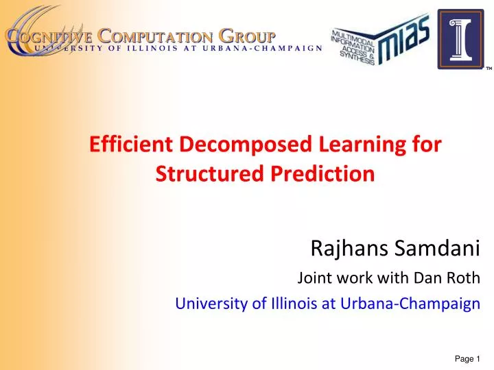 efficient decomposed learning for structured prediction