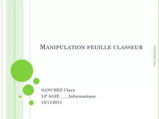 manipulation feuille classeur