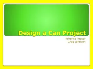 Design a Can Project