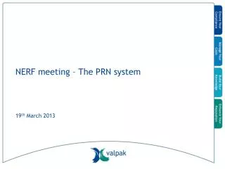 NERF meeting – The PRN system
