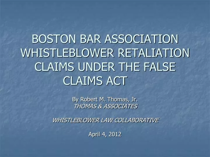 boston bar association whistleblower retaliation claims under the false claims act