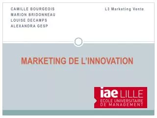 marketing de l innovation