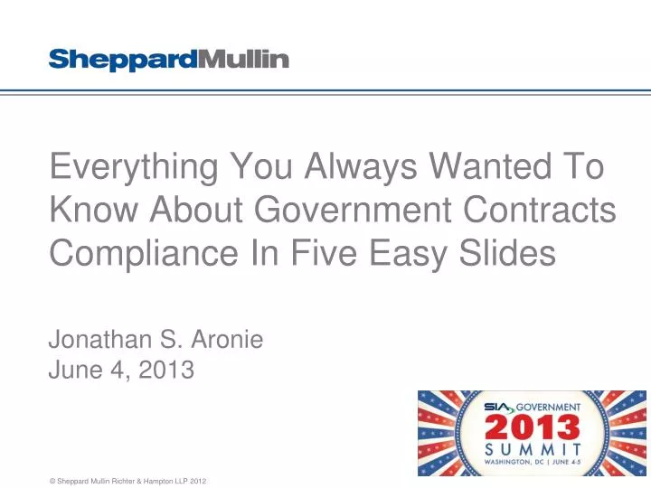 everything you always wanted to know about government contracts compliance in five easy slides