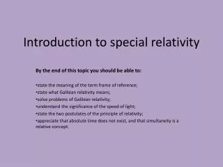 Introduction to special relativity