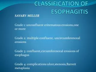 CLASSIFICATION OF ESOPHAGITIS