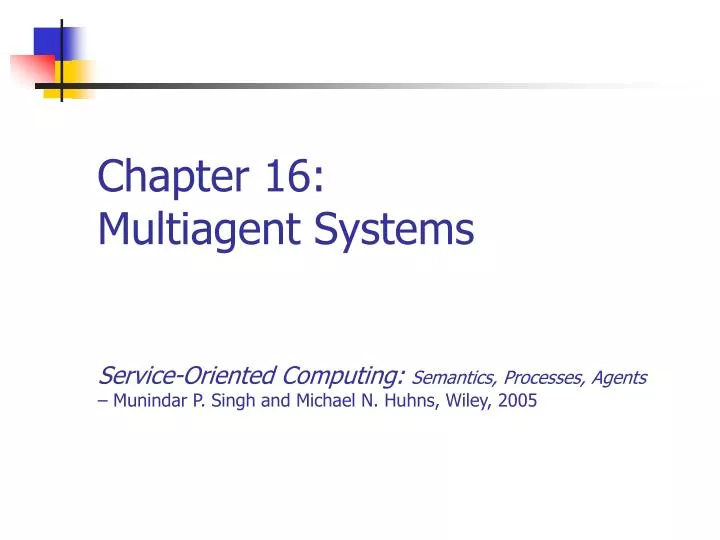 chapter 16 multiagent systems