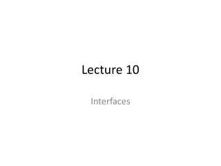 Lecture 10