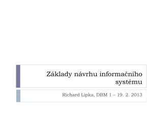 z klady n vrhu informa n ho syst mu