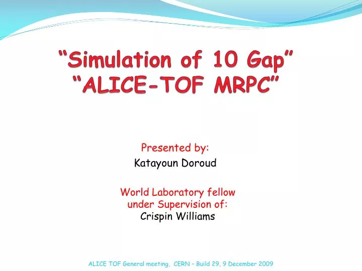 simulation of 10 gap alice tof mrpc