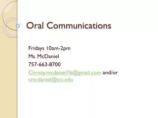 Oral Communications