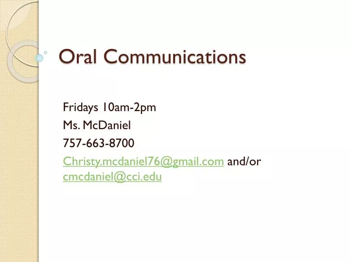 oral communications