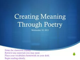 Creating Meaning Through Poetry
