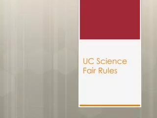 UC Science Fair Rules