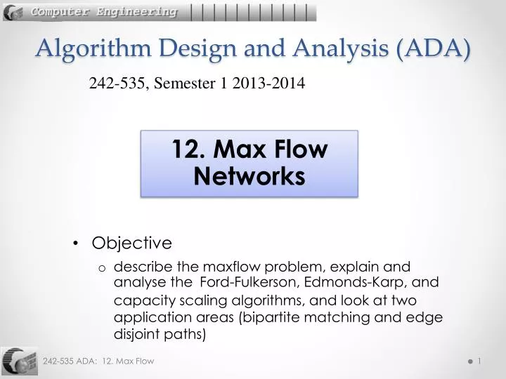 algorithm design and analysis ada