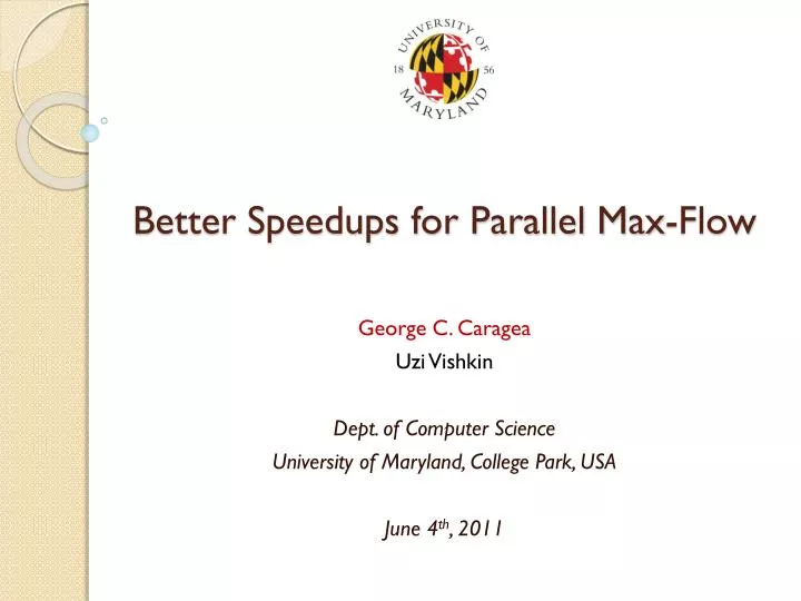 better speedups for parallel max flow