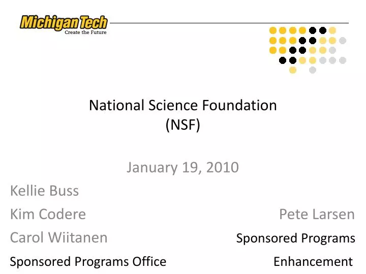 national science foundation nsf