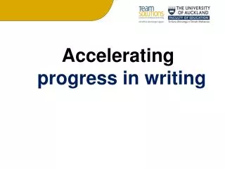 Accelerating progress in writing