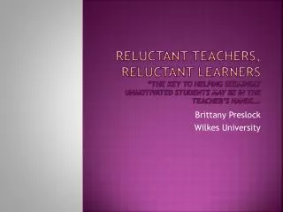 Brittany Preslock Wilkes University