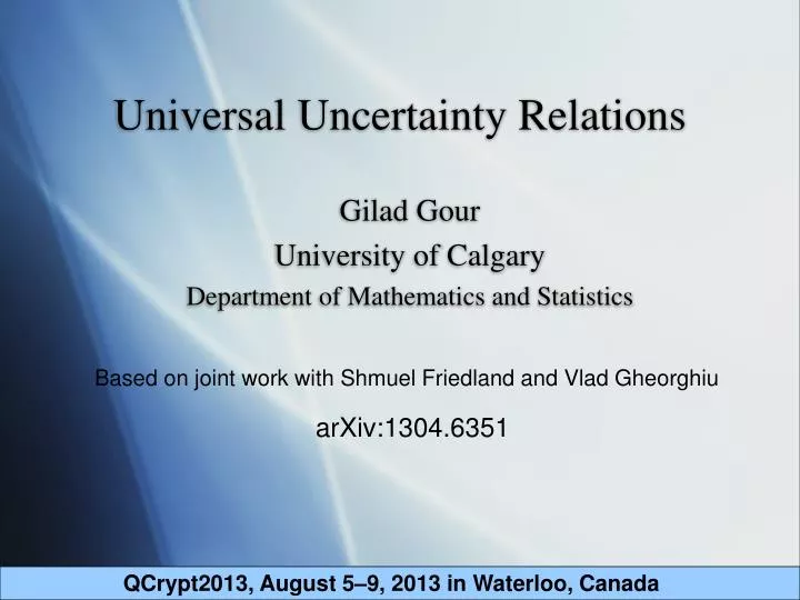 universal uncertainty relations