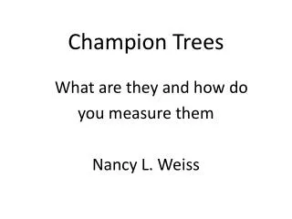 Champion Trees