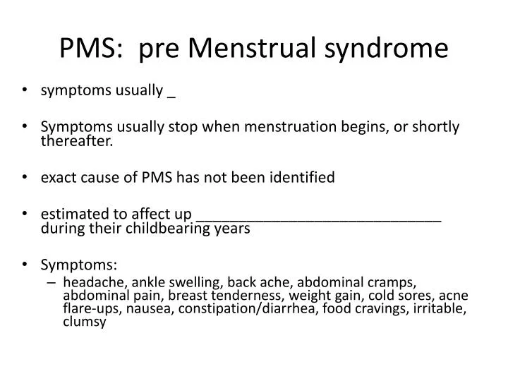 pms pre menstrual syndrome