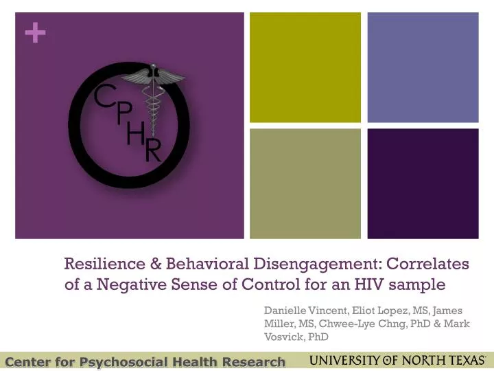 resilience behavioral disengagement correlates of a negative sense of control for an hiv sample
