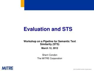 Evaluation and STS