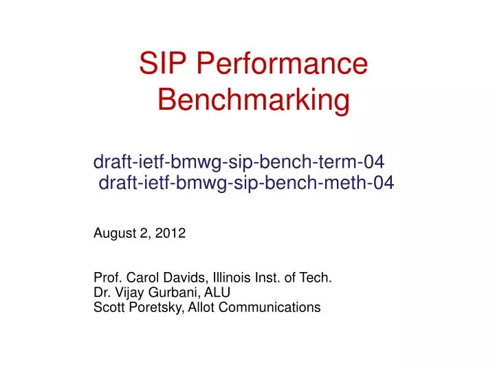 sip performance benchmarking