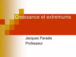 croissance et extremums