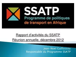 jean noel guillossou responsable du programme ssatp