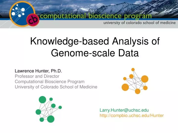 knowledge based analysis of genome scale data