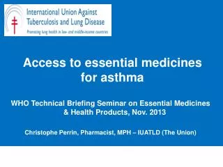 Access to essential medicines for asthma