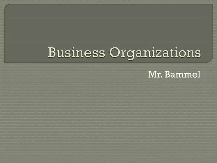 business organizations