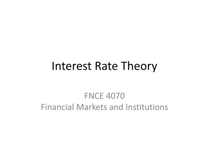 interest rate theory