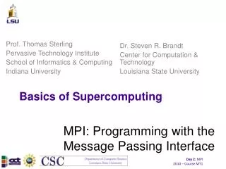 Basics of Supercomputing