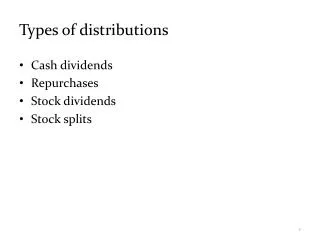 Types of distributions