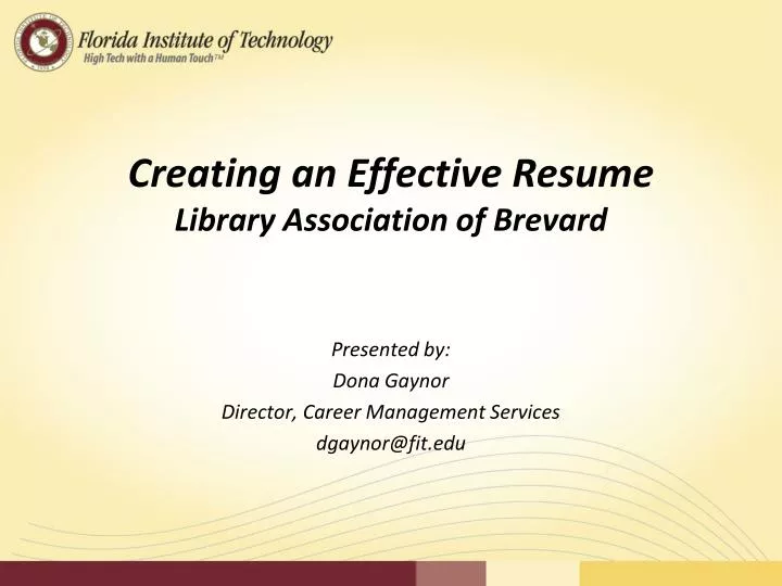 creating an effective resume library association of brevard